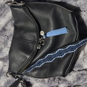 Black Leather Sak CrossBody Purse